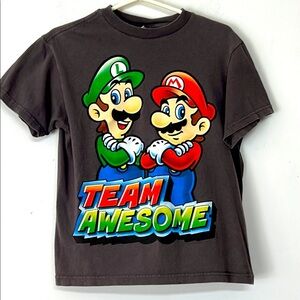 🌞 Delta Pro Weight Mario Brothers Team Awesome black short sleeve tee men XS